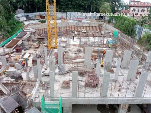 Block A - columns casted at ground floor.