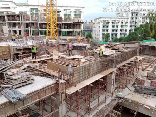 Block A- Formwork in progress on ground floor.