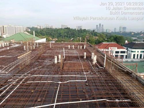 Block B - Level 9 M& E installation before casting.