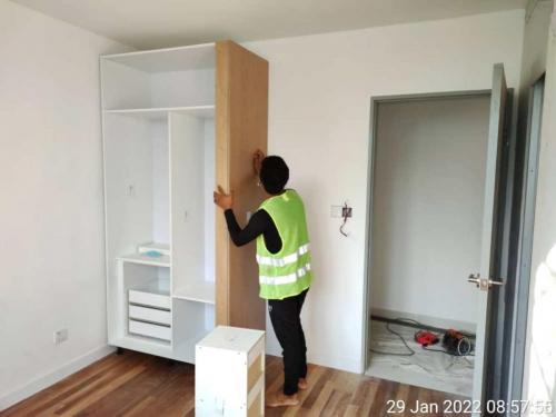 Block B - wardrobe installation at showunit. 