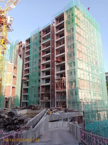 Block B - brickwork completed.