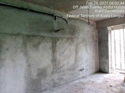 Block B - plastering to walls, pending final coat of skim coating.