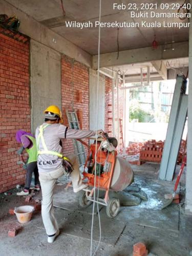 Block B - Brickworks for internal units in progress.