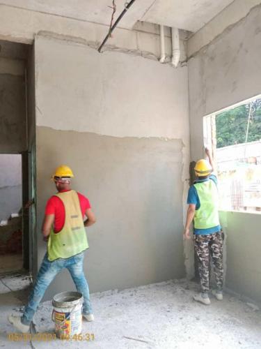 Block B - plastering works in progress.