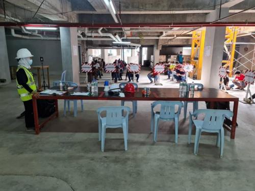 On site Covid 19 swab tests conducted for all the workers. 