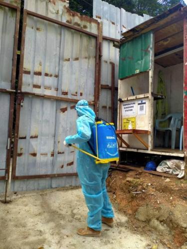 Fogging at the site.