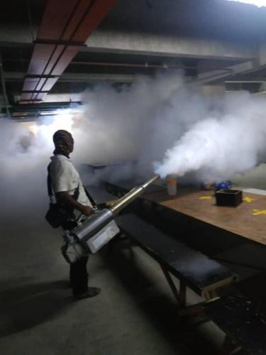 Fogging in progress.