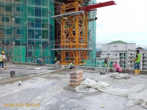 Block A - roof  waterproofing  in progress. 