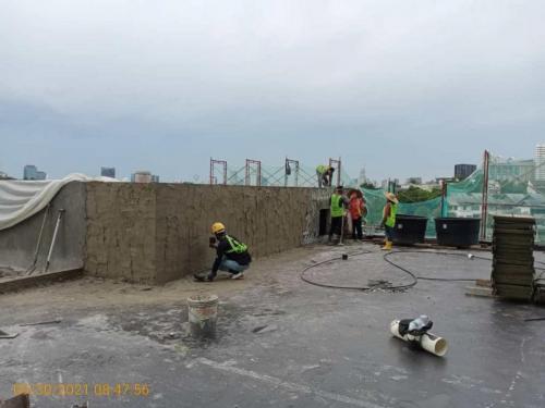 Block A - Preparation works for water tank platform.