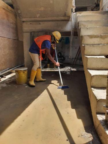 Cleaning and clearing activities for completed sections.