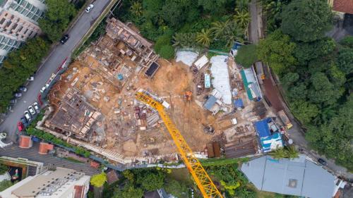 Top view from tower crane