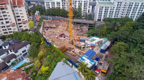 Side view with Jelutong Villas on the left