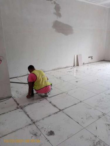 Block A - tiles laying in progress.