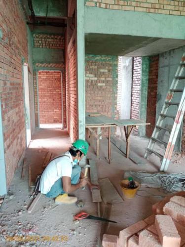 Block A - Internal brickwork in progress. 