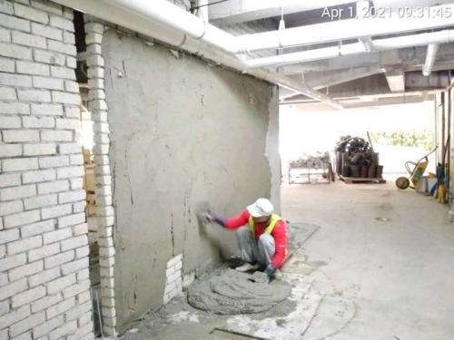 Block B - LG1 plastering at car park floor.