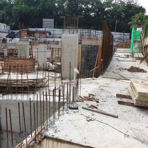 Block A - LG1 sprinkler tank and ramp to ground floor in progress