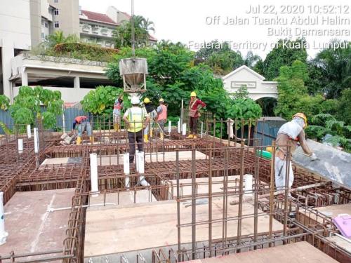 Block B - casting of ground floor.