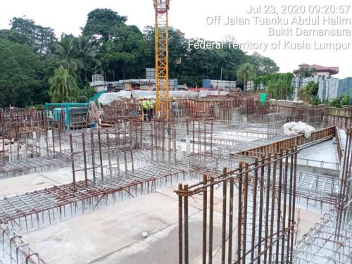 Block B - ground floor slab and beam works in progress