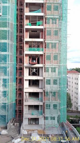 Block B - external brickwall completed.