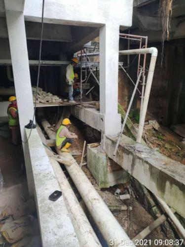 Block B - Piping works to external drainage.