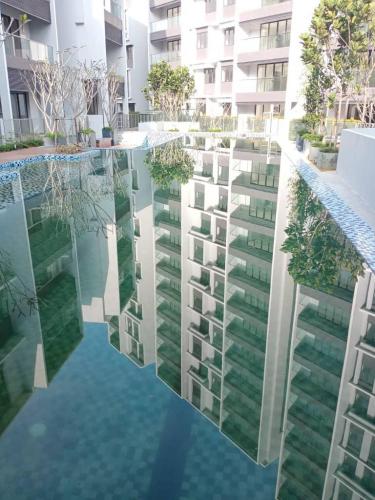 View of Swimming pool from gym.