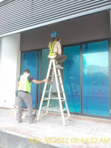 Block  A - installation of light fittings to the terrace at ground floor duplex.