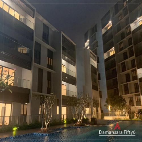 Block A & B - Night view of courtyard. 