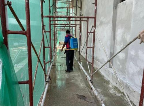 Sanitising work at Gound Floor.