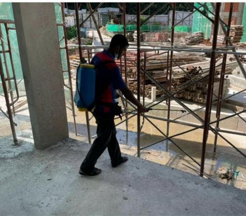 Sanitising work at Ground Floor common area.