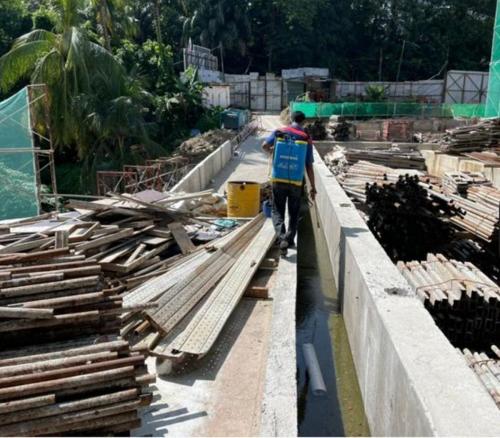 Larvae fumigation at Ground Floor.